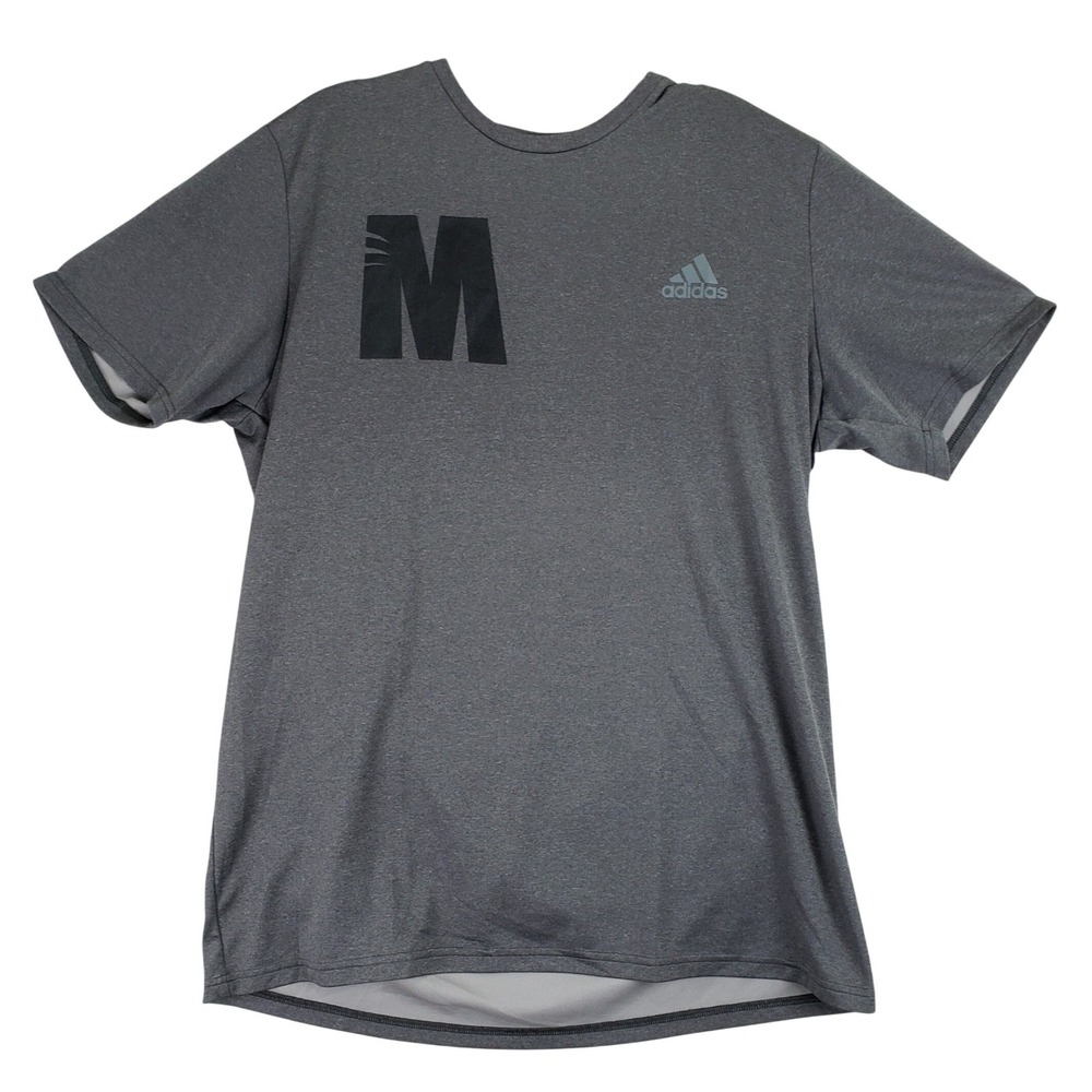 Adidas Performance T-Shirt Mens M Gray Black Logo Athletic Training
